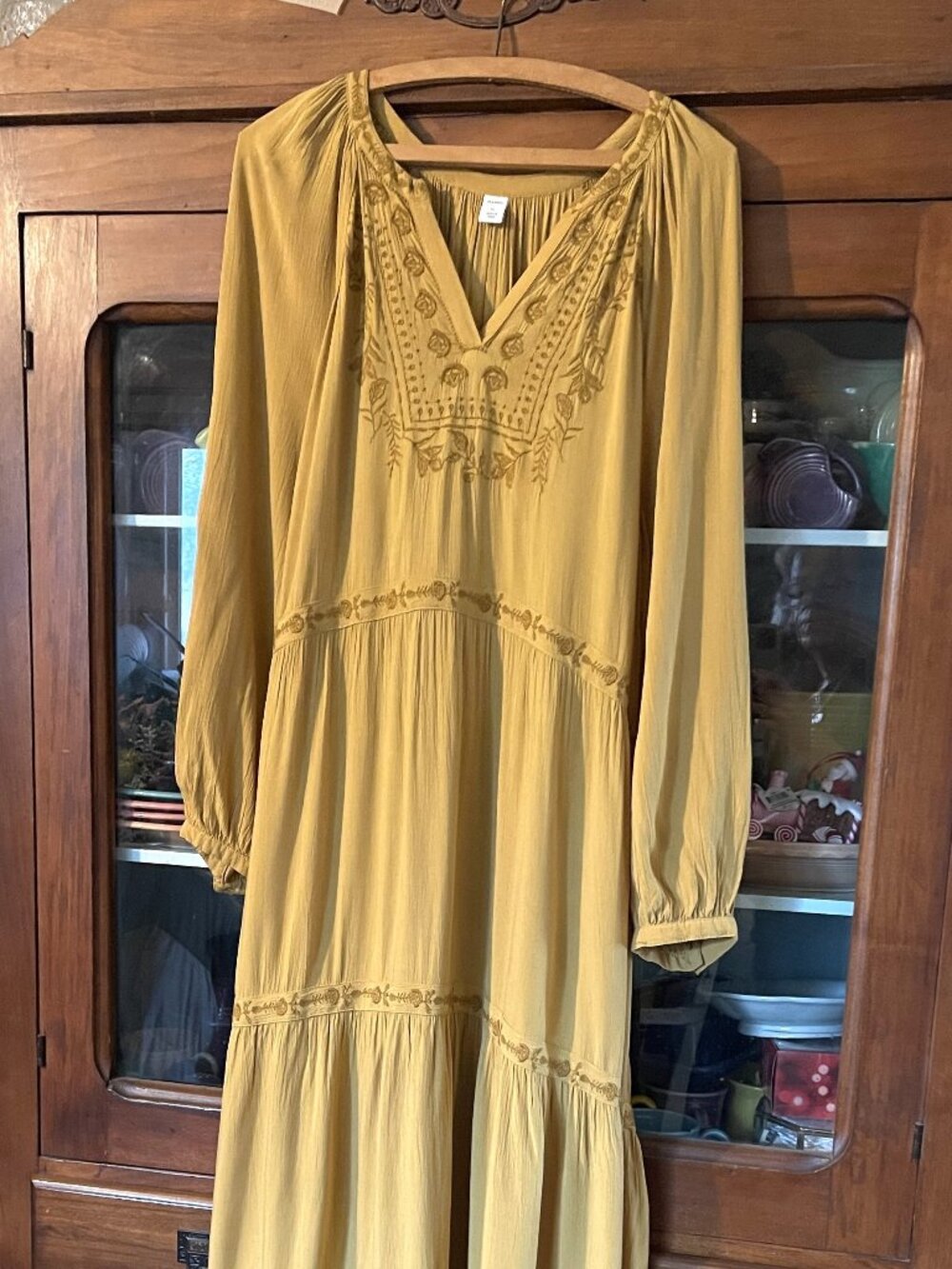 Mustard Yellow Old Navy Boho Maxi Dress - Size XL